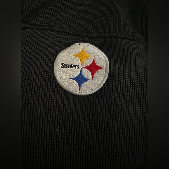 Kids Black and Yellow Steelers Quarter Zip. - Picture 3 of 4